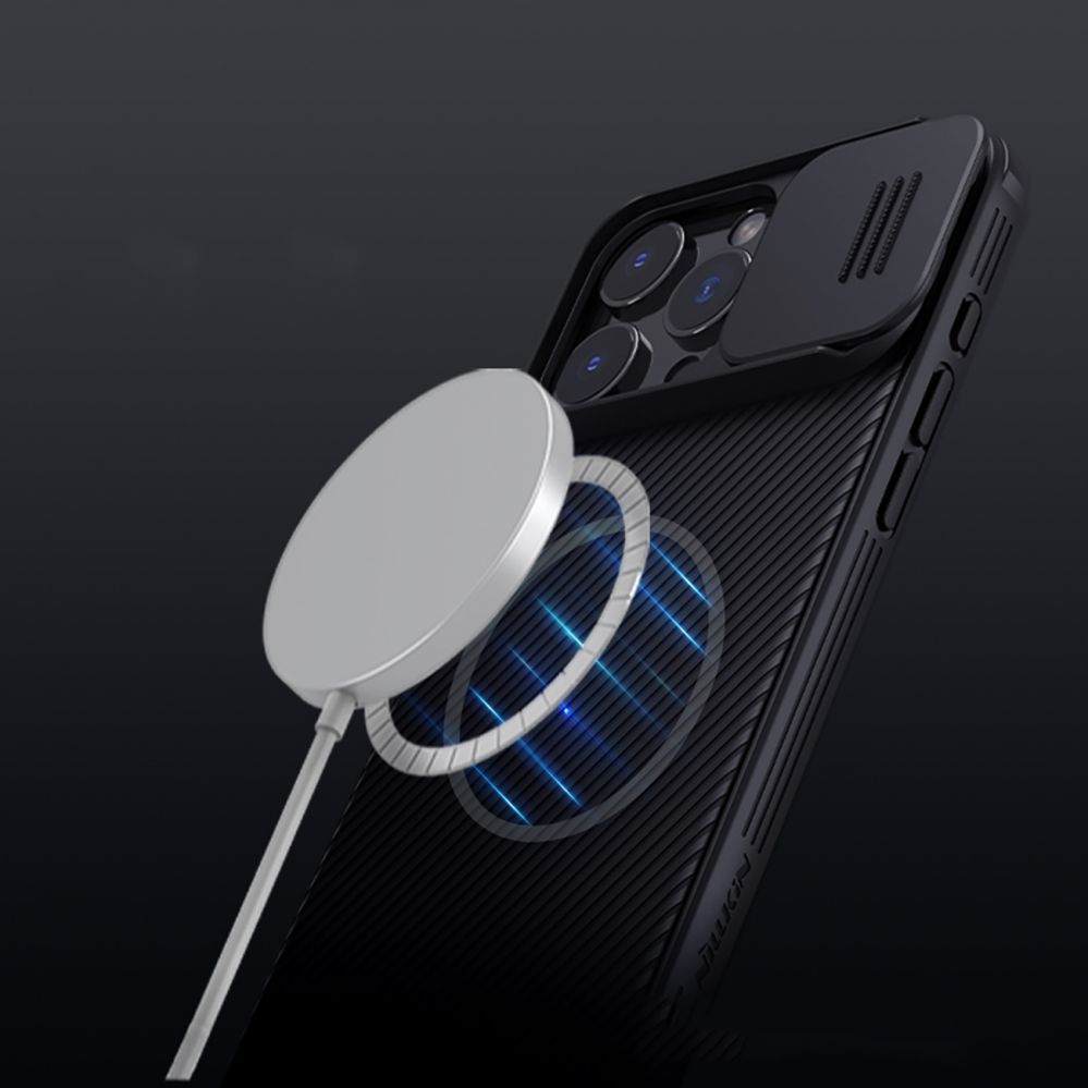 Back panel cover Nillkin - Nillkin CamShield Pro Magnetic Case for iPhone 16 Pro - black