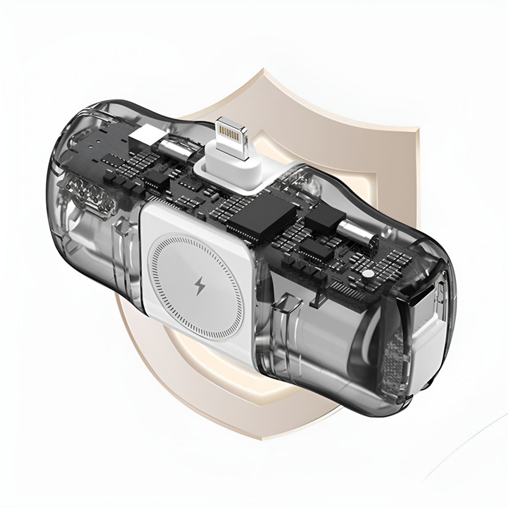 Other Phone Accessory Wozinsky Wozinsky WF16-YCS 5000mAh 15W USB-C Mini Power Bank with Built-in USB-C Cable and Apple Watch Charger - White