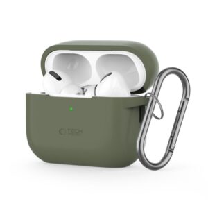Dėklai ausinėms Tech-Protect Apple AirPods Pro 1 / 2 Silicone Hook Case Green