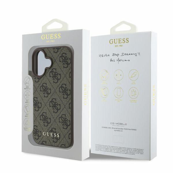 Aizmugurējais vāciņš Guess Guess 4G Classic iPhone 16 Case - Brown