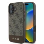 Aizmugurējais vāciņš Guess  Guess 4G Bottom Stripe iPhone 16 Case - Brown 