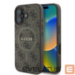 Back panel cover Guess  Guess 4G Ring Classic Logo MagSafe iPhone 16 Plus Case - Brown