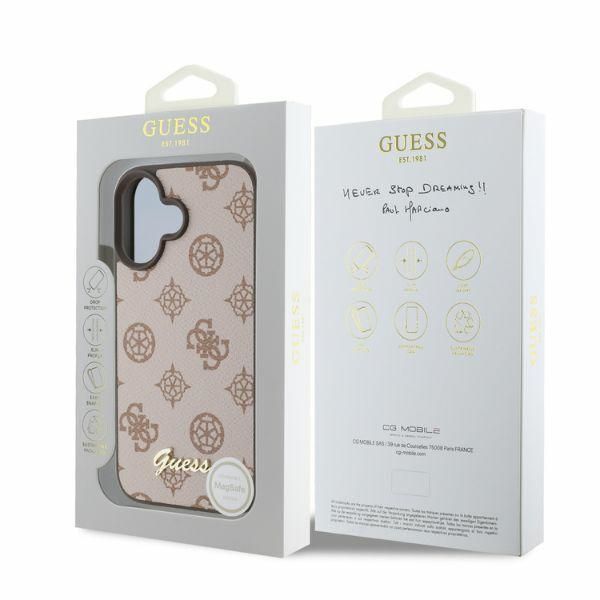 Nugarėlės dėklai Guess Guess Peony Script MagSafe iPhone 16 Case - Brown