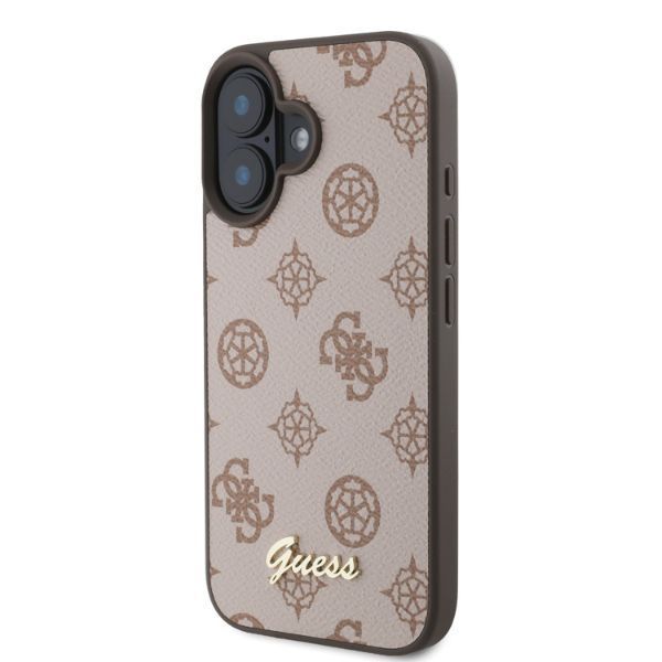 Nugarėlės dėklai Guess Guess Peony Script MagSafe iPhone 16 Case - Brown