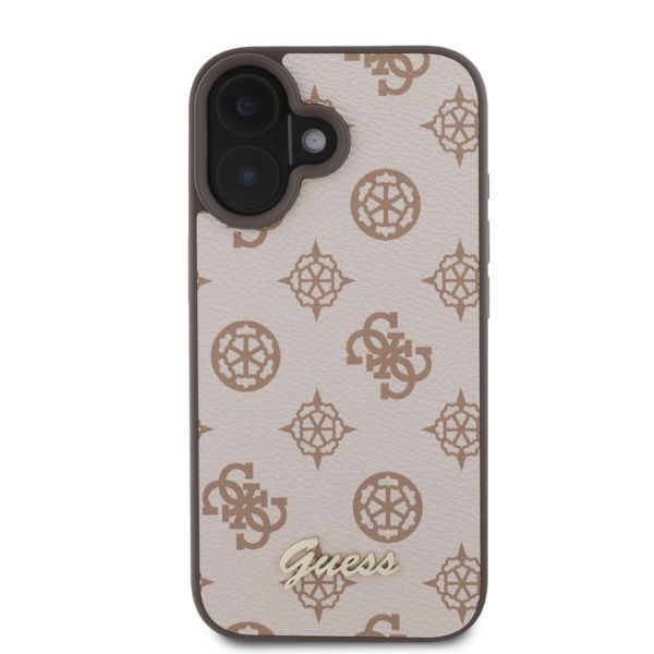 Nugarėlės dėklai Guess Guess Peony Script MagSafe iPhone 16 Case - Brown