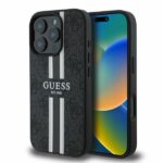 Aizmugurējais vāciņš Guess  Guess 4G Printed Stripes MagSafe case for iPhone 16 Pro Max - black 