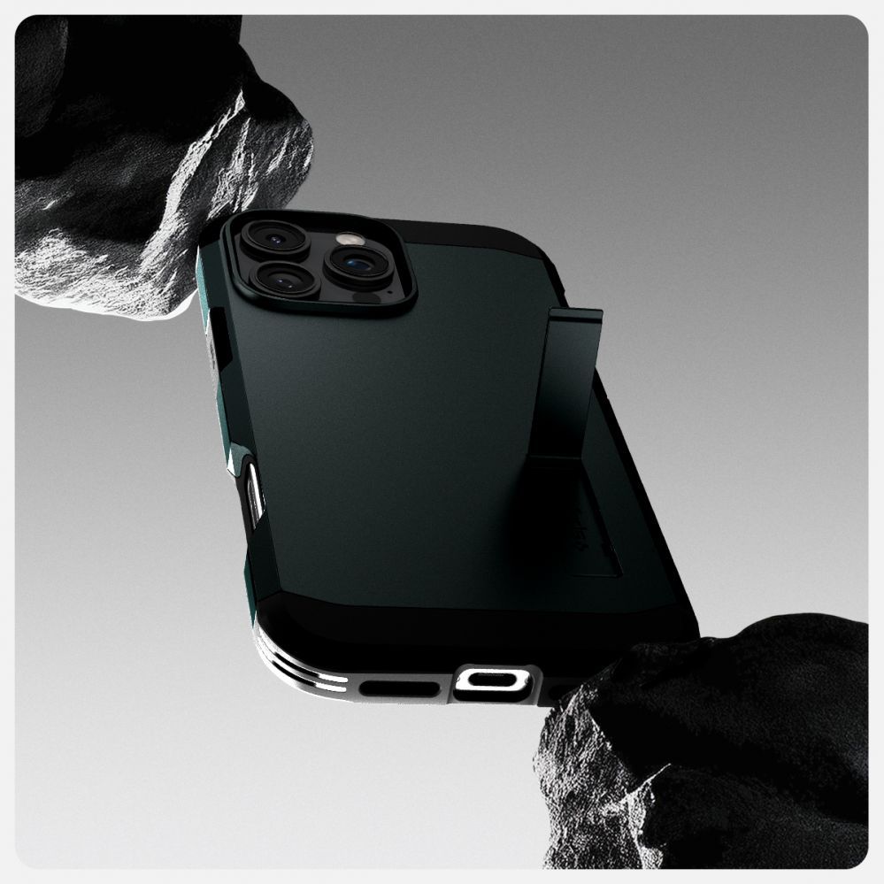 Aizmugurējais vāciņš Spigen Spigen Tough Armor MagSafe Case with Stand for iPhone 16 Pro - Green