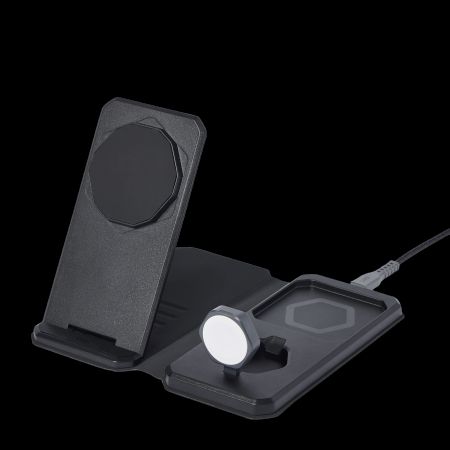 Muu telefoni lisavarustus UAG UAG 3in1 Travel Charger 15W Wireless Charger with MagSafe + Cable + Organizer - Black