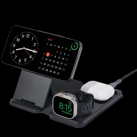 Muu telefoni lisavarustus UAG UAG 3in1 Travel Charger 15W Wireless Charger with MagSafe + Cable + Organizer - Black