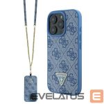 Other Phone Accessory Guess  Guess Leather Metal Logo Strass Crossbody Case for iPhone 16 Pro - Blue 