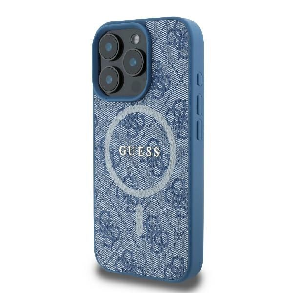 Muu telefoni lisavarustus Guess Guess 4G Ring Classic Logo MagSafe iPhone 16 Pro Case - Blue