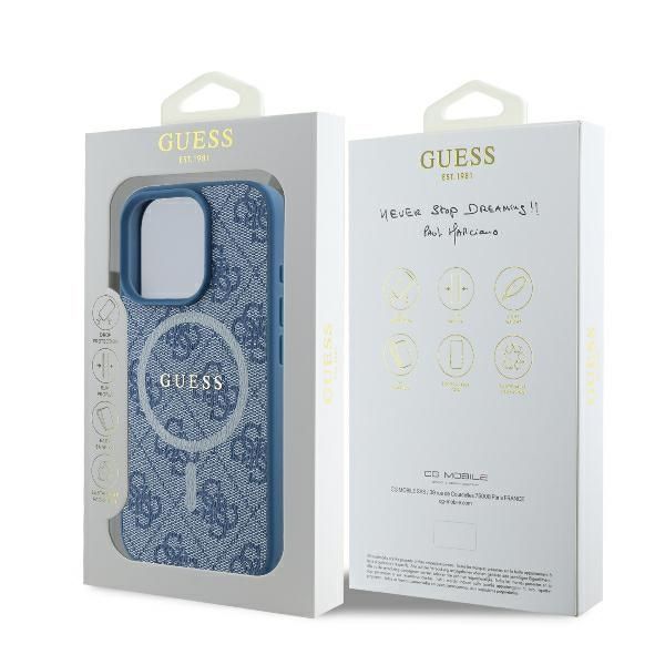 Muu telefoni lisavarustus Guess Guess 4G Ring Classic Logo MagSafe iPhone 16 Pro Case - Blue