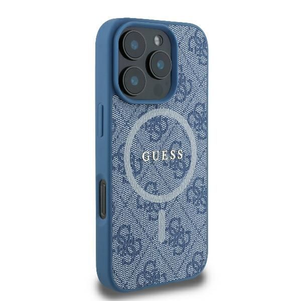 Muu telefoni lisavarustus Guess Guess 4G Ring Classic Logo MagSafe iPhone 16 Pro Case - Blue