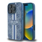 Cits mobilo telefonu aksesuārs Guess  Guess 4G Printed Stripes MagSafe case for iPhone 16 Pro - blue