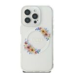 Kitas telefono priedas Guess  Guess IML Flowers Wreath MagSafe iPhone 16 Case - Clear