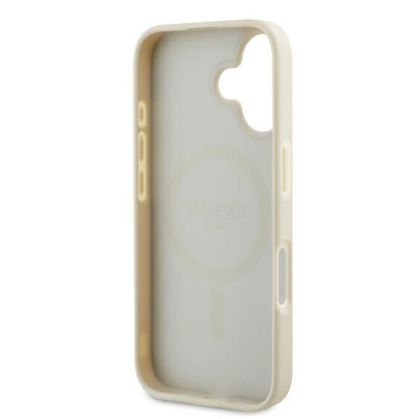 Cits mobilo telefonu aksesuārs Guess Guess Grained Ring MagSafe case for iPhone 16 - beige