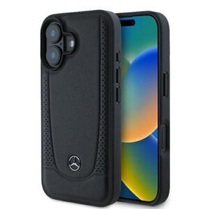 Cits mobilo telefonu aksesuārs Mercedes-Benz  Mercedes Leather Urban iPhone 16 Plus Case - Black 