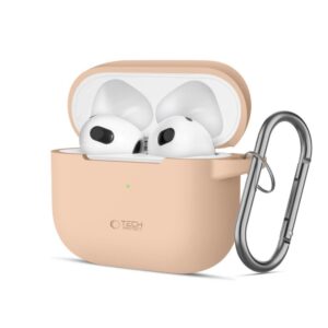 Other Phone Accessory Tech-Protect  Tech-Protect Silicone Hook Case for Apple AirPods 3 - Beige 