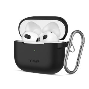 Headphone case Tech-Protect Apple AirPods 3 Silicone Hook Case Black