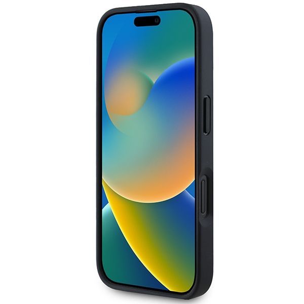 Muu telefoni lisavarustus Mercedes-Benz AMG Leather Debossed Lines Black Logo iPhone 16 Case - Black