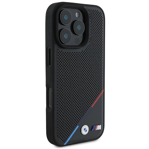 Muu telefoni lisavarustus BMW BMW M Perforated Tricolor Line MagSafe Case for iPhone 16 Pro - Black