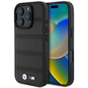 Cits mobilo telefonu aksesuārs BMW  BMW M Perforated And Stitched Line MagSafe case for iPhone 16 Pro - black 