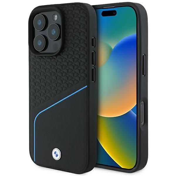 Other Phone Accessory BMW BMW Signature Leather Textured & Line MagSafe iPhone 16 Pro Case - Black