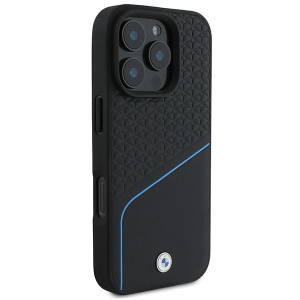 Other Phone Accessory BMW BMW Signature Leather Textured & Line MagSafe iPhone 16 Pro Case - Black