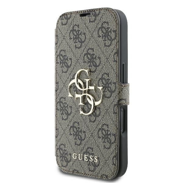 Cits mobilo telefonu aksesuārs Guess Guess 4G Metal Logo iPhone 16 Plus Case - Brown