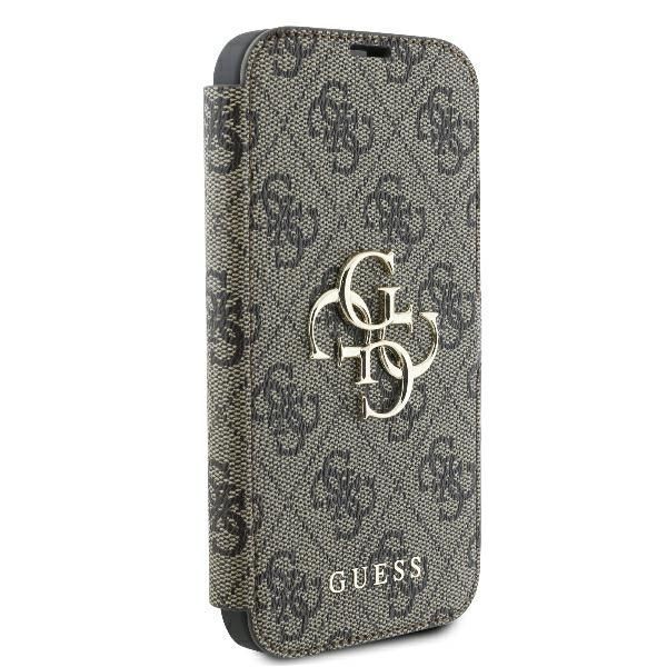 Cits mobilo telefonu aksesuārs Guess Guess 4G Metal Logo iPhone 16 Plus Case - Brown