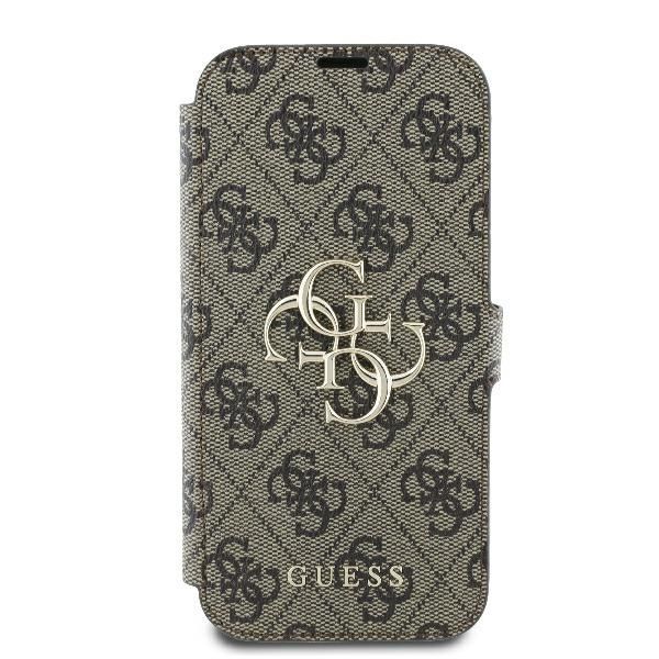 Cits mobilo telefonu aksesuārs Guess Guess 4G Metal Logo iPhone 16 Plus Case - Brown