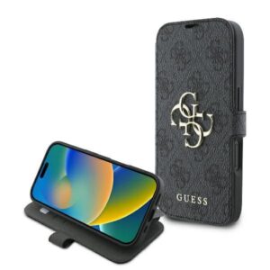 Cits mobilo telefonu aksesuārs Guess  Guess 4G Metal Logo iPhone 16 Case - Black