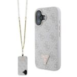 Other Phone Accessory Guess  Guess Leather Metal Logo Strass Crossbody Case for iPhone 16 - Pink 