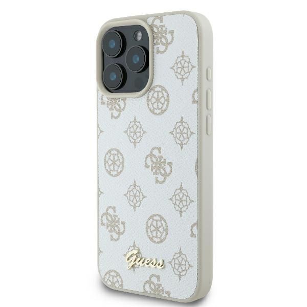 Cits mobilo telefonu aksesuārs Guess Guess Peony Script Logo MagSafe iPhone 16 Pro Case - White
