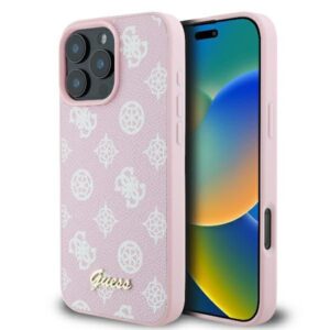 Cits mobilo telefonu aksesuārs Guess  Guess Peony Script Logo MagSafe iPhone 16 Pro Case - Pink 