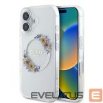 Other Phone Accessory Guess  Guess IML Flowers Wreath MagSafe iPhone 16 Plus Case - Clear