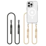 Cits mobilo telefonu aksesuārs Tech-Protect  Tech-Protect FlexAir Chain MagSafe Case for iPhone 16 Pro Max - Clear + 2 Lanyards (Black and Taupe) 