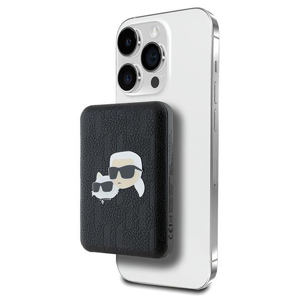 Muu telefoni lisavarustus Karl Lagerfeld Karl Lagerfeld Powerbank inductive KLPB5FPGKSKCHK 16W 5000mAh black/black Karl&Choupette Head Pin MagSafe