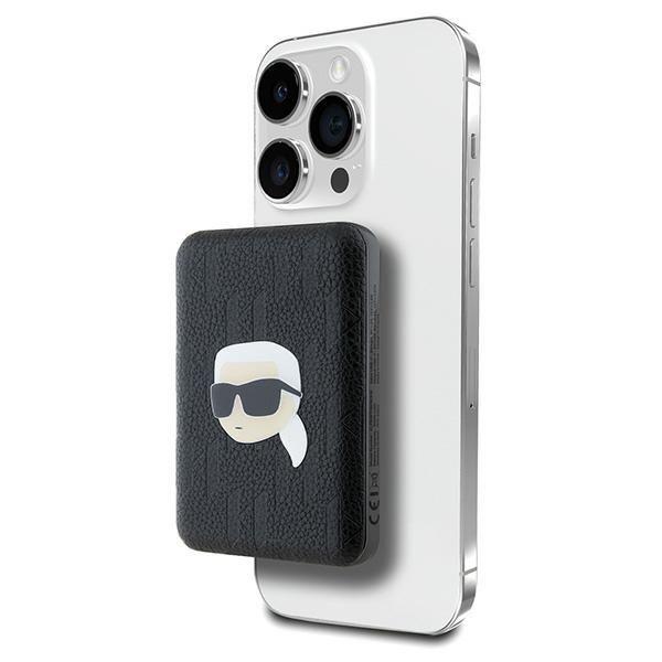 Muu telefoni lisavarustus Karl Lagerfeld Karl Lagerfeld Powerbank inductive KLPB5FPGKSKIHK 16W 5000mAh black/black Karl Head Pin MagSafe