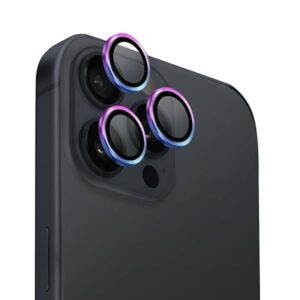 Cits mobilo telefonu aksesuārs UNIQ  Uniq Optix Aluminum Camera Lens Protector iPhone 16 Pro 6.3" / 16 Pro Max 6.9" iridescent camera lens glass with applicator 