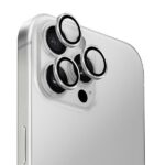 Other Phone Accessory UNIQ  Uniq Optix Aluminum Camera Lens Protector iPhone 16 Pro 6.3" / 16 Pro Max 6.9" sterling silver camera lens glass with applicator 