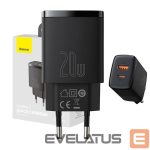 Adapter Baseus  Baseus Compact Quick Charger, USB, USB-C, 20W (black) 