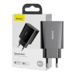 Adapter Baseus  Baseus Speed Mini Quick Charger, USB-C, PD, 3A, 20W (black) 