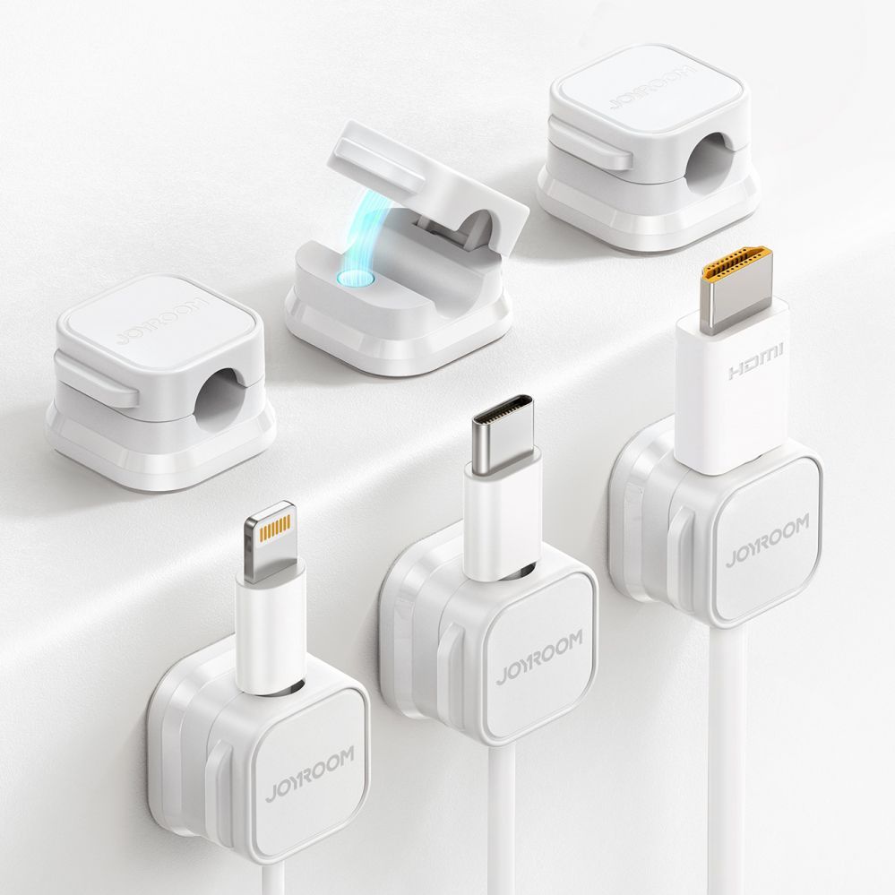 Biroja izejmateriāls Joyroom Joyroom JR-ZS368 magnetic cable organizer - white (6 pcs.)