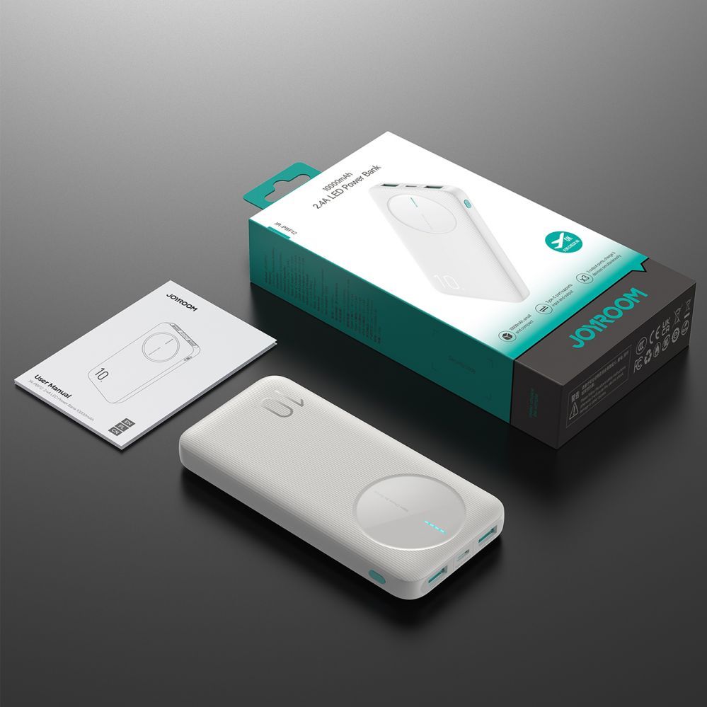 Ārējais akumulators Joyroom Powerbank Joyroom JR-PBF12 10000mAh 2.4A 2x USB-A 1x USB-C - white