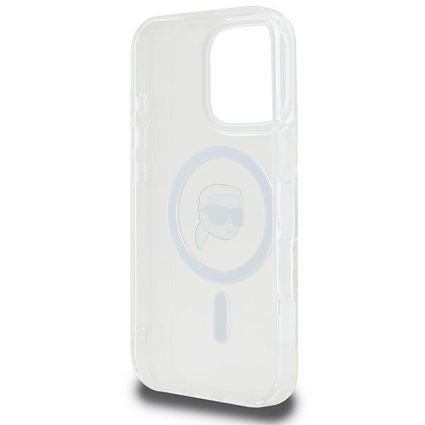 Muu telefoni lisavarustus Karl Lagerfeld Karl Lagerfeld IML Metal Karl Head MagSafe Case for iPhone 16 Pro - White