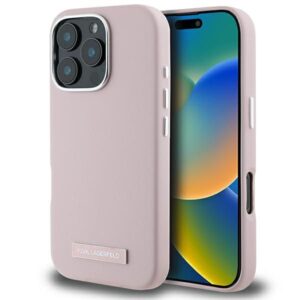 Kitas telefono priedas Karl Lagerfeld  Karl Lagerfeld FW Metal Plate MagSafe iPhone 16 Pro Max Case - Pink 