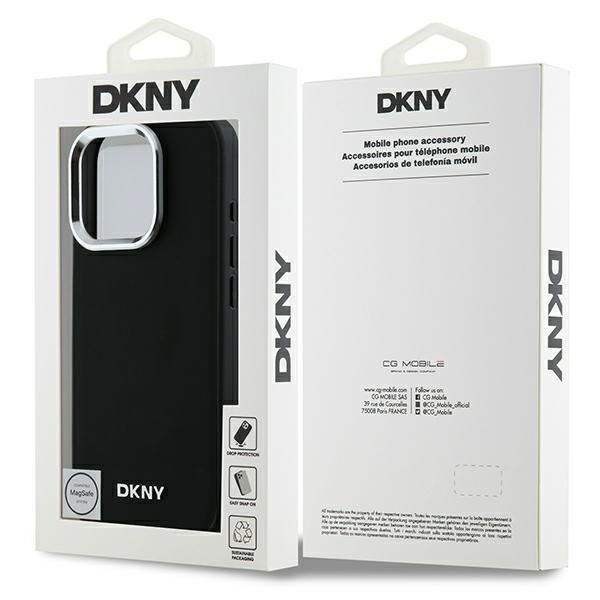 Other Phone Accessory DKNY DKNY Plain Silver Logo MagSafe iPhone 16 Pro Case - Black