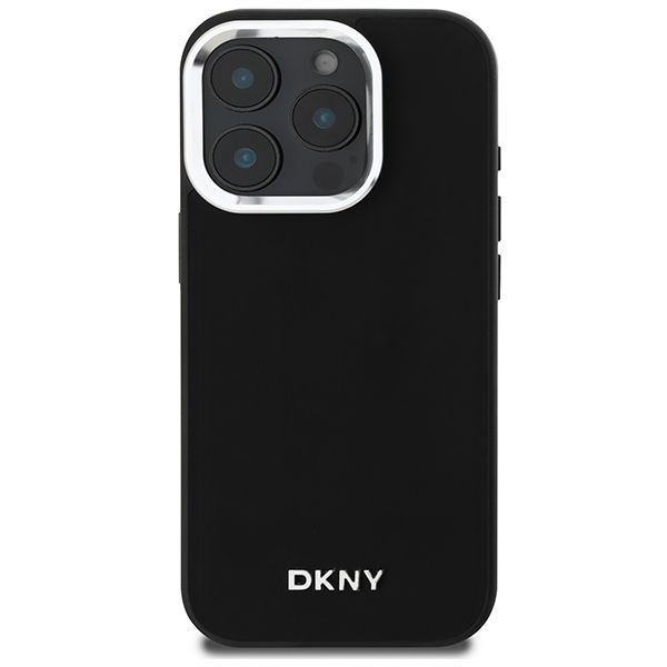 Other Phone Accessory DKNY DKNY Plain Silver Logo MagSafe iPhone 16 Pro Case - Black