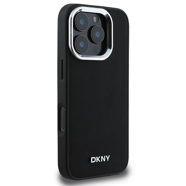 Other Phone Accessory DKNY DKNY Plain Silver Logo MagSafe iPhone 16 Pro Case - Black